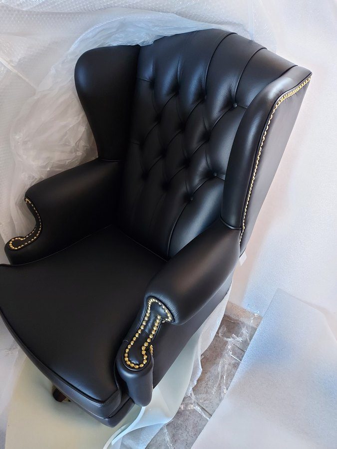 black leather armchair for the president's office