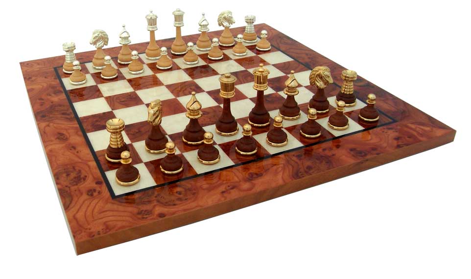 chess pieces made of wood