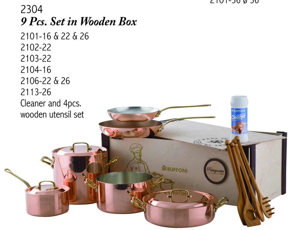 Sets of copper pots