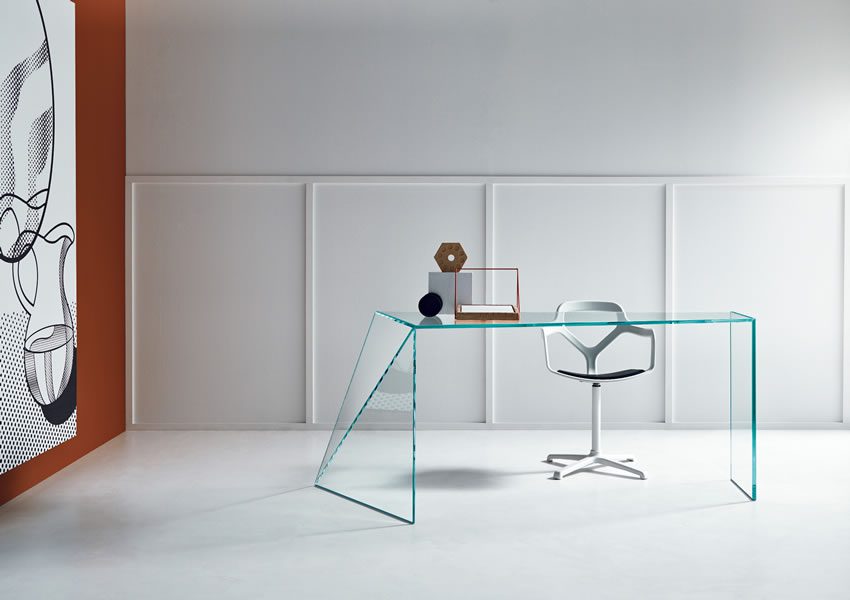 desk made of glass