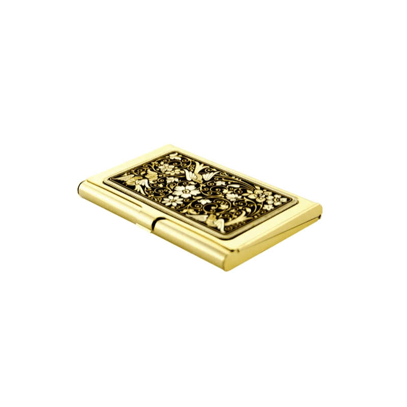 gold business card holder