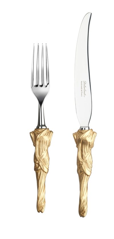 gold-plated holiday cutlery