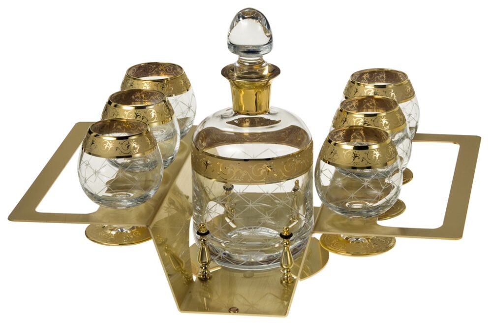 gilded alcohol bar cart for the living room