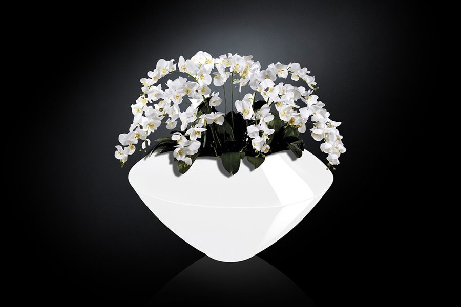 artificial flowers in white