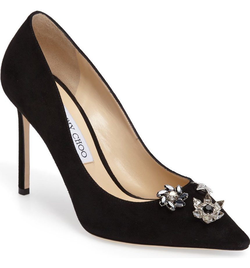 black stilettos from jimmy choo