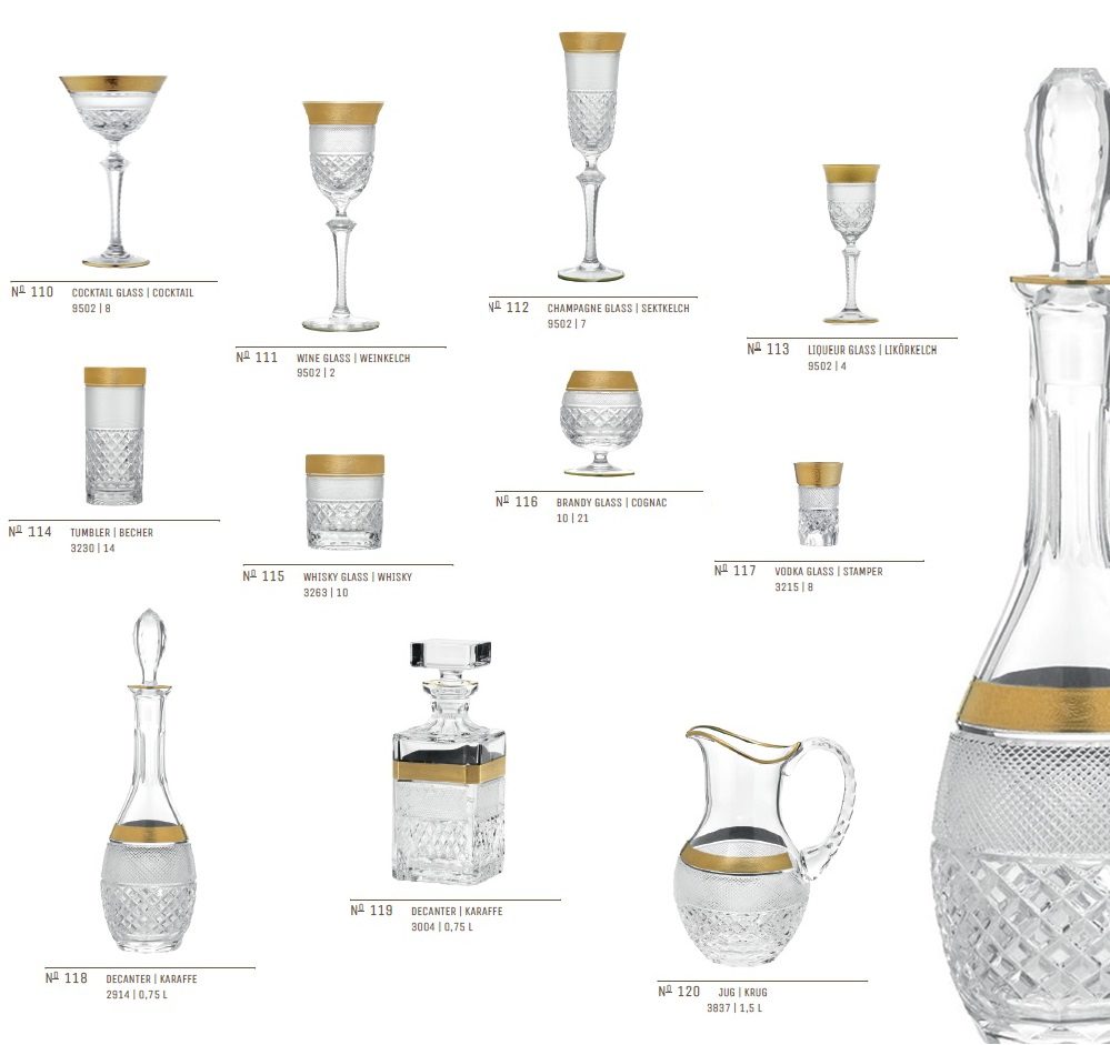 crystal tableware for the tables