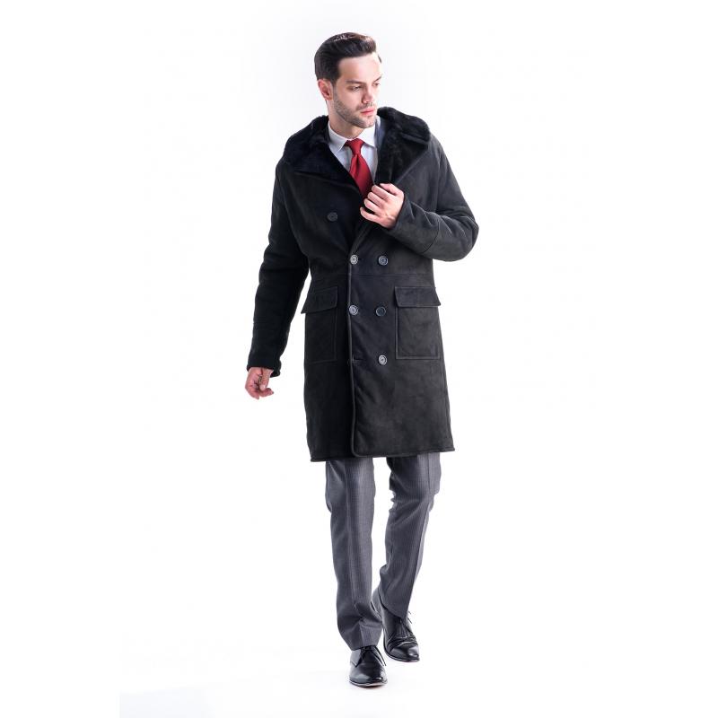 natural leather men's coat
