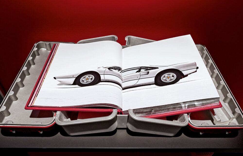 red limited edition book about Ferrari