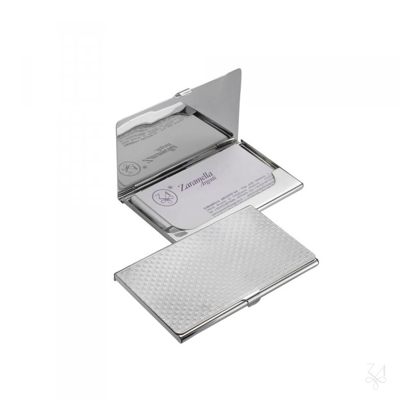 silver business card holder