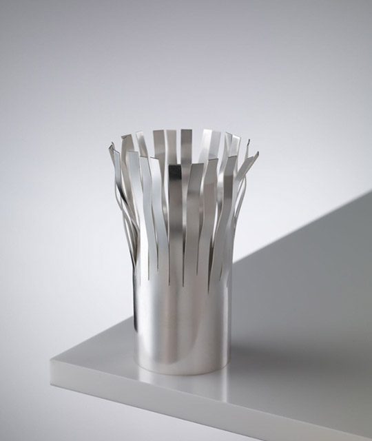 silver vase