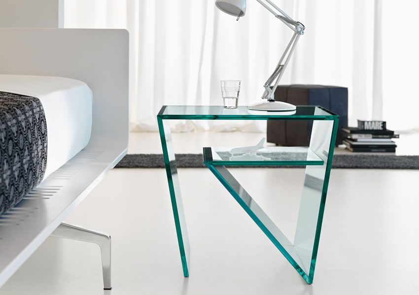 small glass table for a lamp