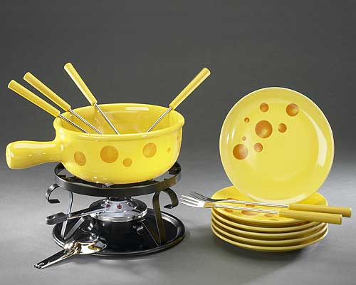 stylish cheese fondue set