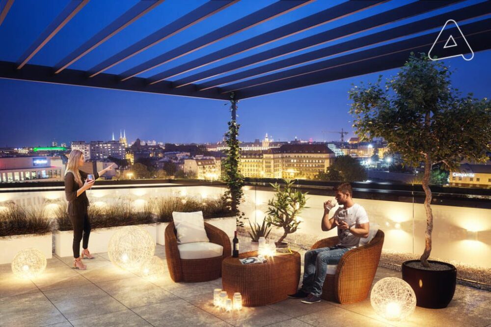 view from the terrace wroclaw apartment