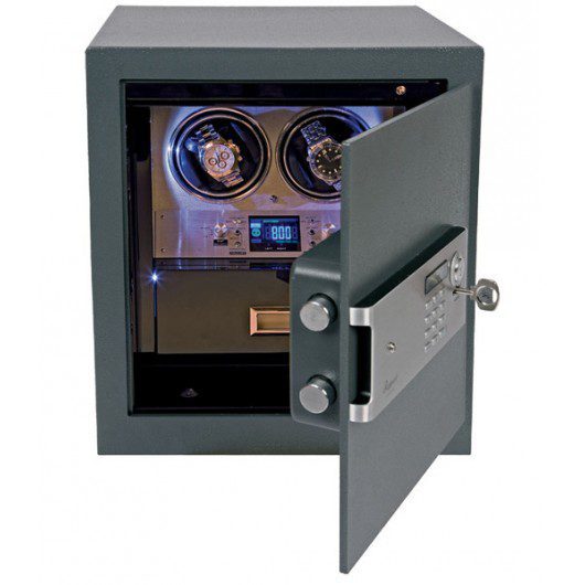 watch winder in a safe luxury products store