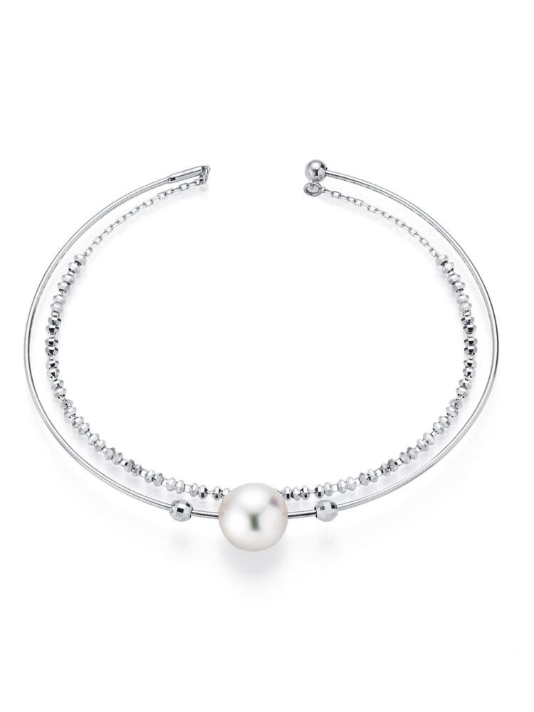 White Gold 1 Pearl Bracelet