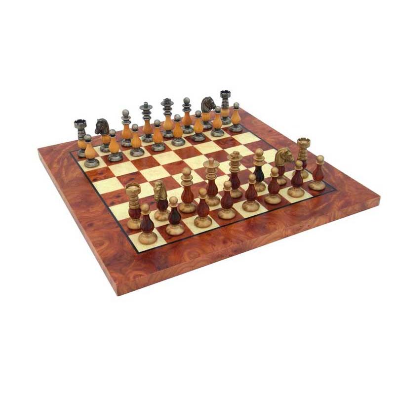 For a Chess Fan as a Gift Wooden Brass