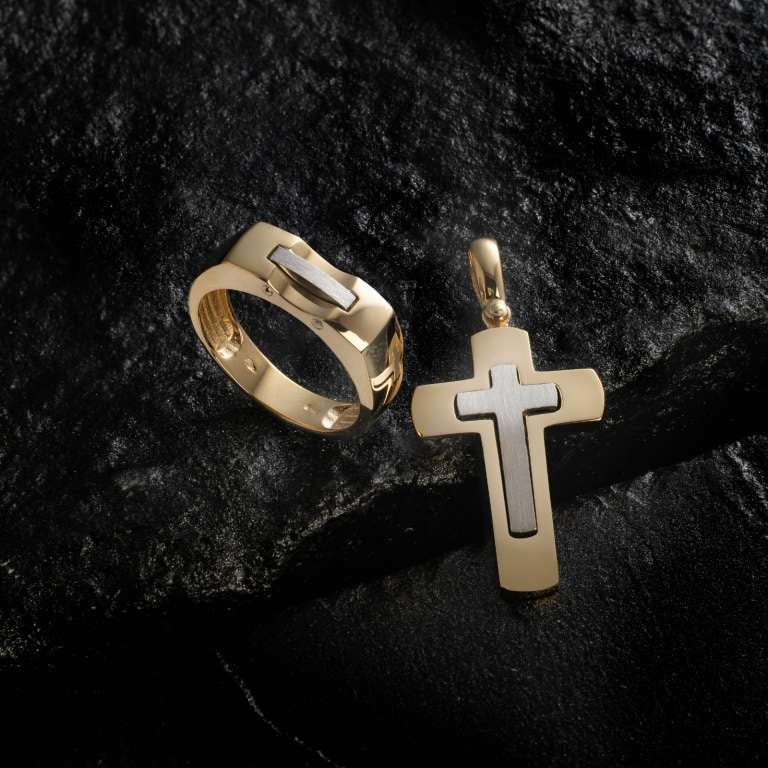 Gold Cross Pendant for Men