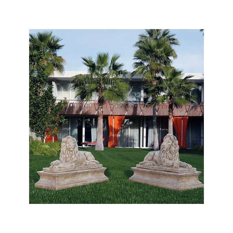 Large Garden Lion Sculptures