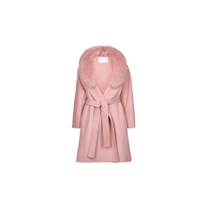 Real Fox Fur Coat Pink