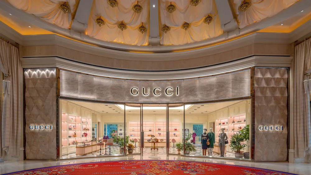 Where is the largest Gucci store located?